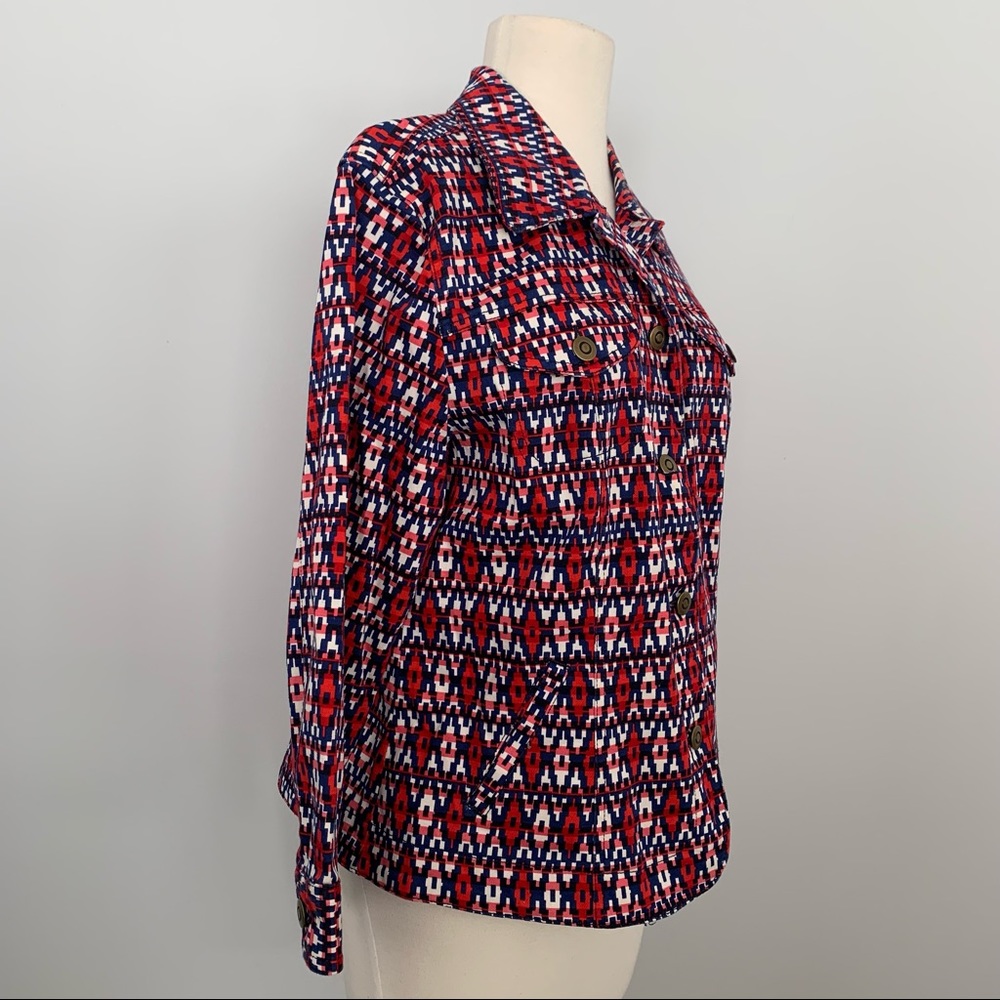 Ruby Rd. Geo Print Cotton Jacket - Picture 3 of 7